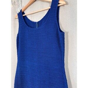 ST. John Collection Sheath Dress Blue Size 8 Quiet Luxury Stretch Office Preppy